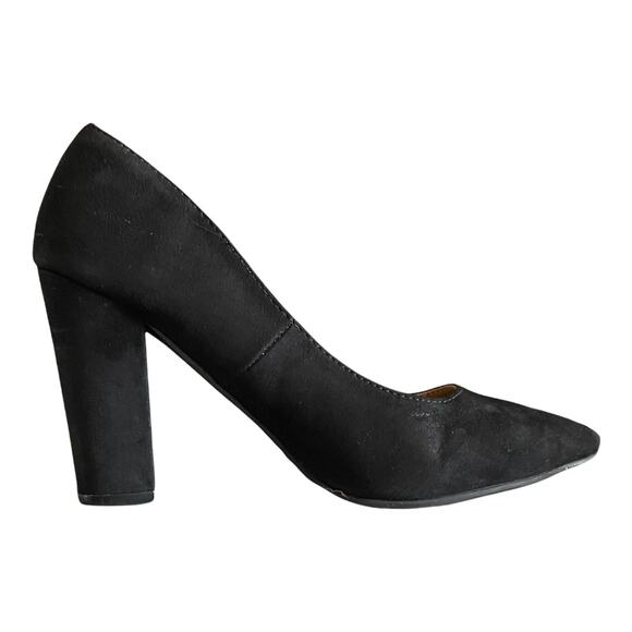 Lane Bryant Faux Suede Classy Black Block Heels Pumps - Picture 1 of 11